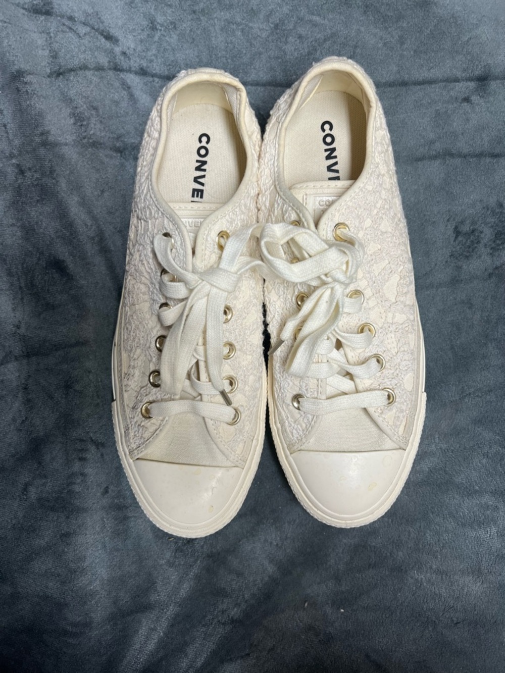 Converse Women's Lace Low-Top Sneakers in Off-White